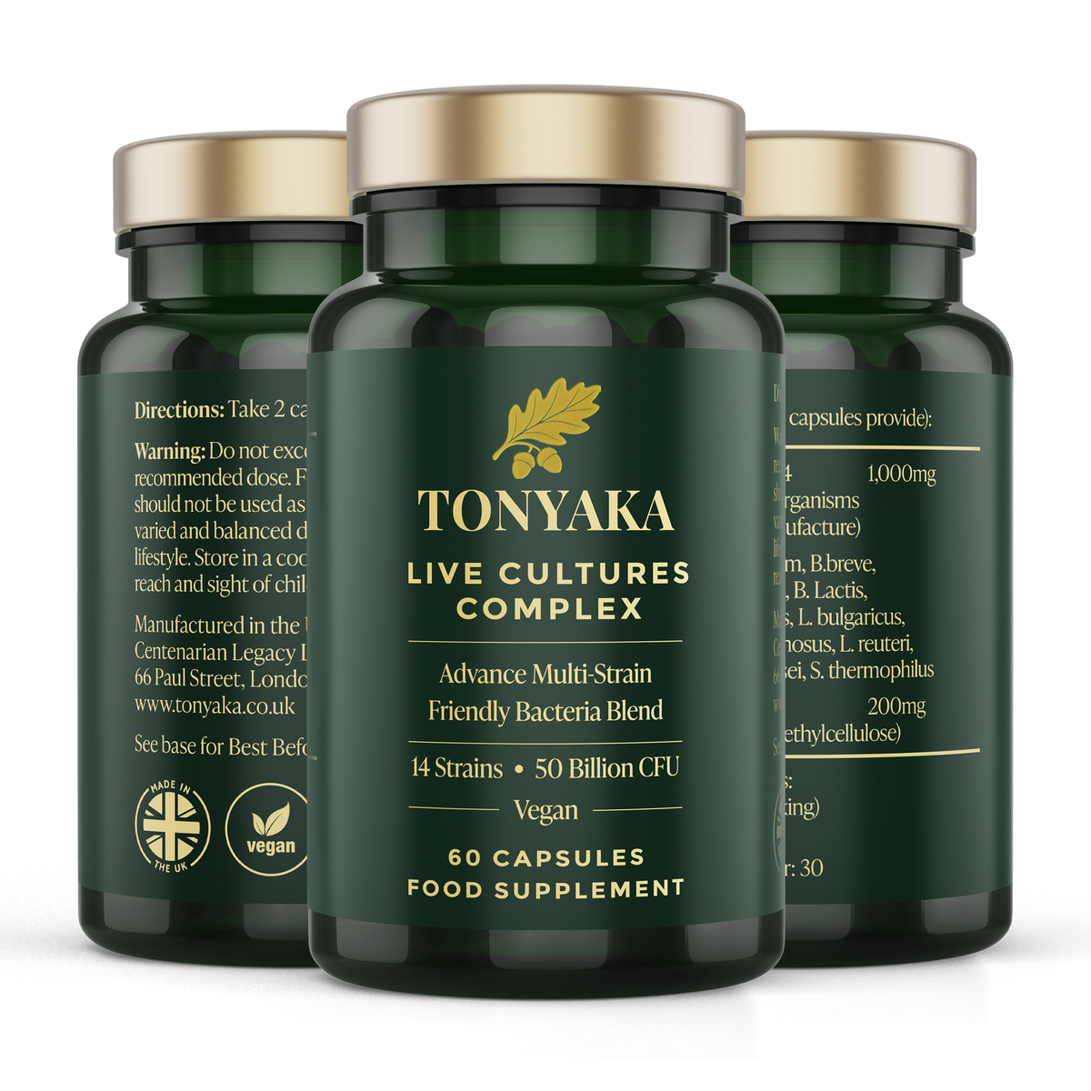 TONYAKA Live Cultures Complex | 50 Billion CFU | 14 Live Cultures Strains