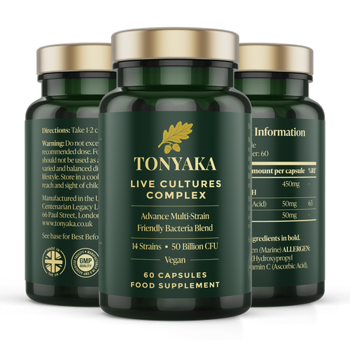TONYAKA Live Cultures Complex | 50 Billion CFU | 14 Strain Probiotic