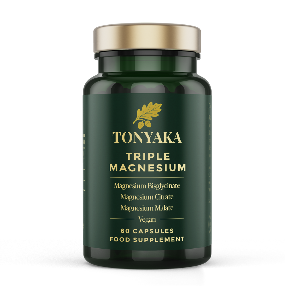 TONYAKA Triple Magnesium Complex | Bisglycinate, Citrate & Malate | 60 Vegan Capsules