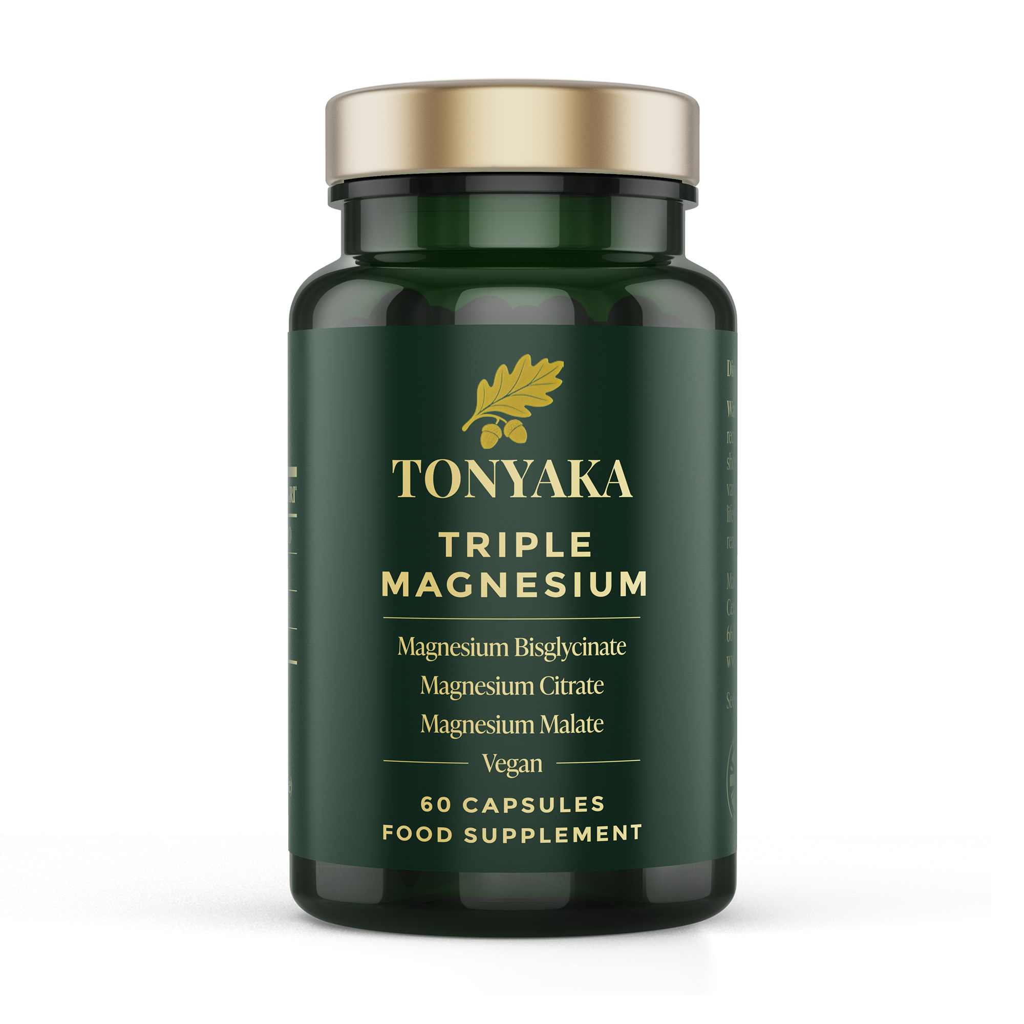 TONYAKA Triple Magnesium Complex | Bisglycinate, Citrate & Malate | 60 Vegan Capsules