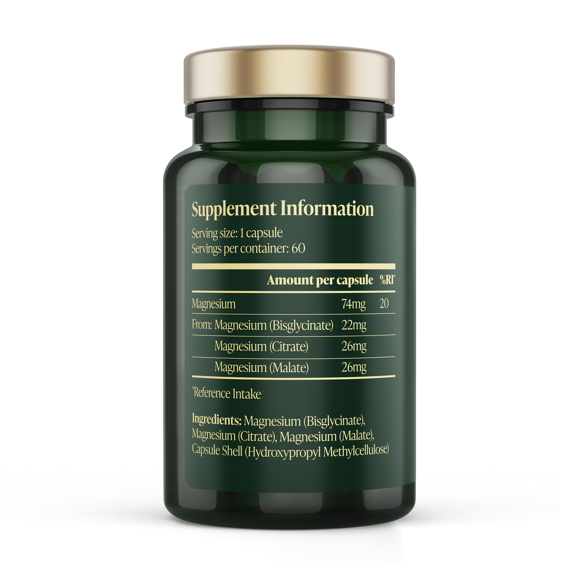 TONYAKA Triple Magnesium Complex | Bisglycinate, Citrate & Malate | 60 Vegan Capsules